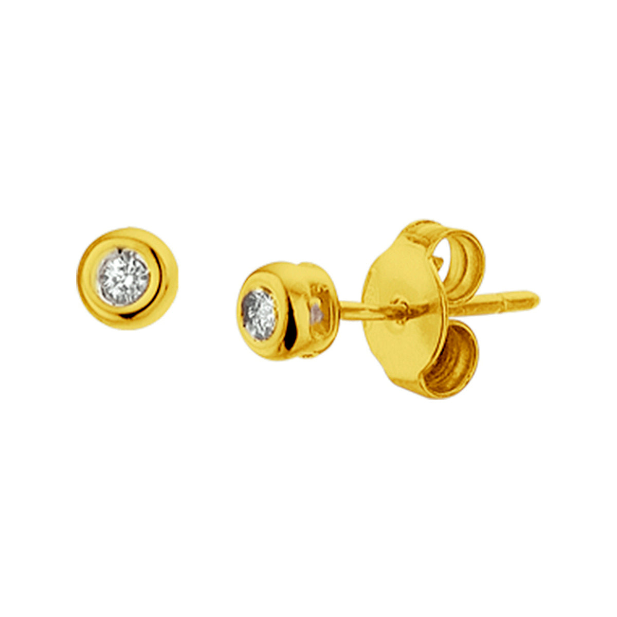Ohrstecker Diamant 0,04 ct (2x0,02 ct) h si 14 K Gelbgold