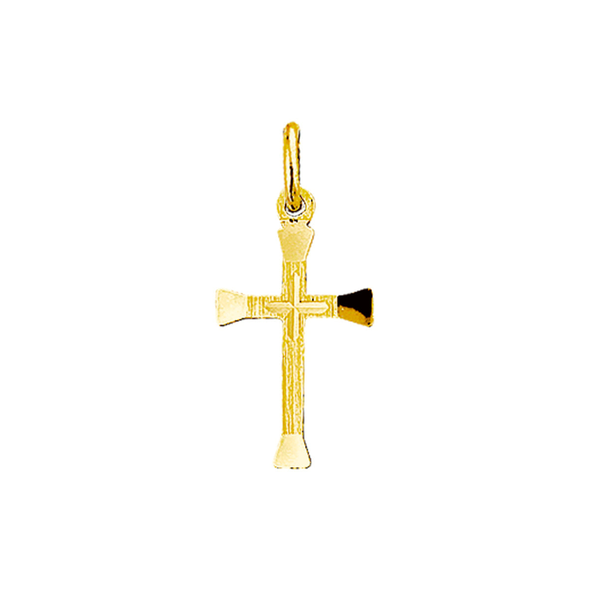 hanger kruis mat gediamanteerd 14K geelgoud