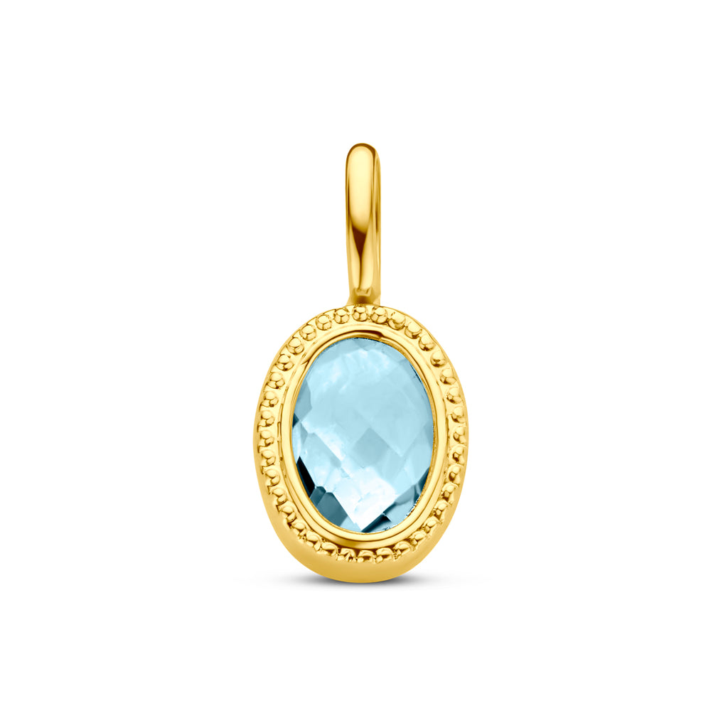 hanger sky blue topaas 14K geelgoud