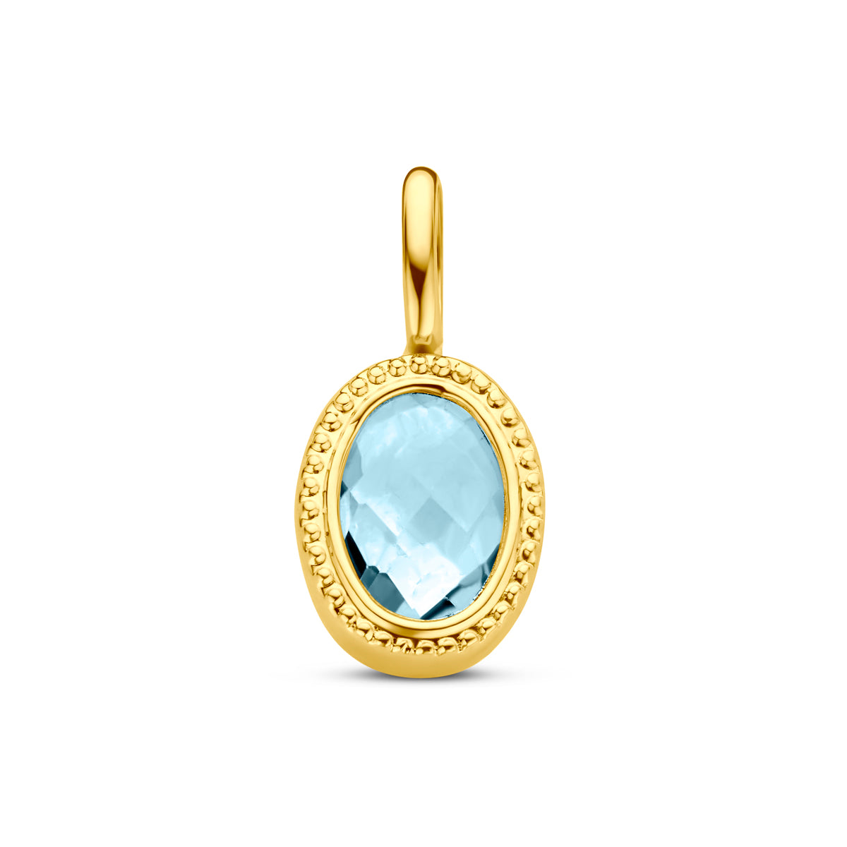 hanger sky blue topaas 14K geelgoud