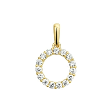 9k hanger rondje zirkonia 9K geel