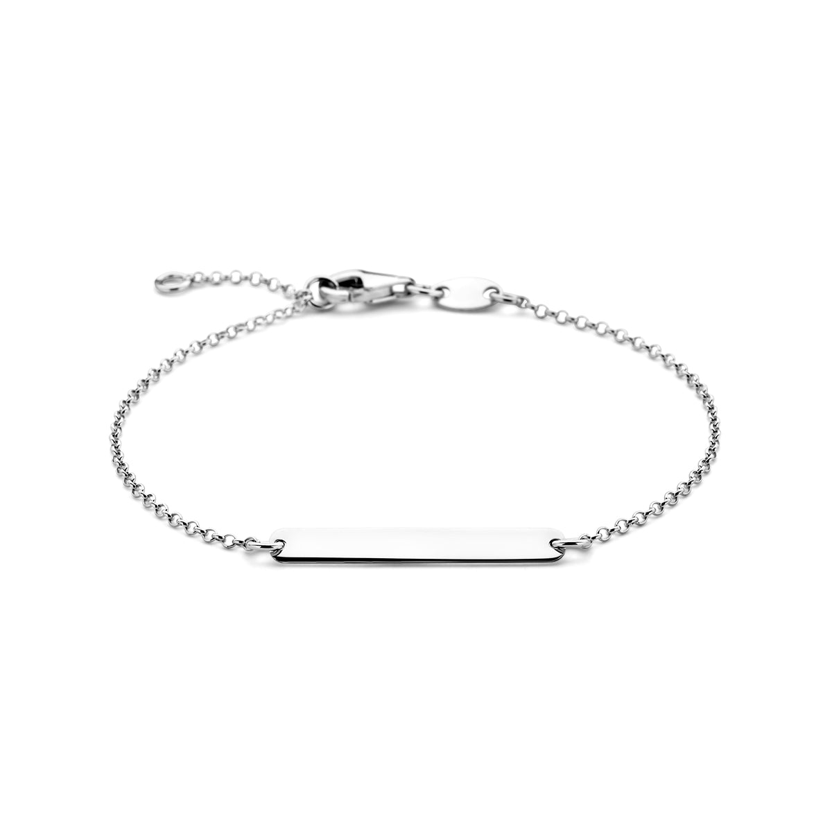 Gravurarmbandplatte 3,5 mm 14 - 16 cm Silber rhodiniert