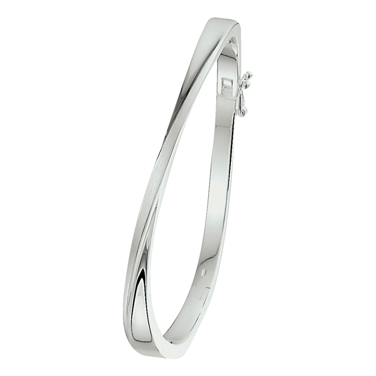 Armreif Scharnier poliert/matt 5,5 x 60 mm Silber rhodiniert