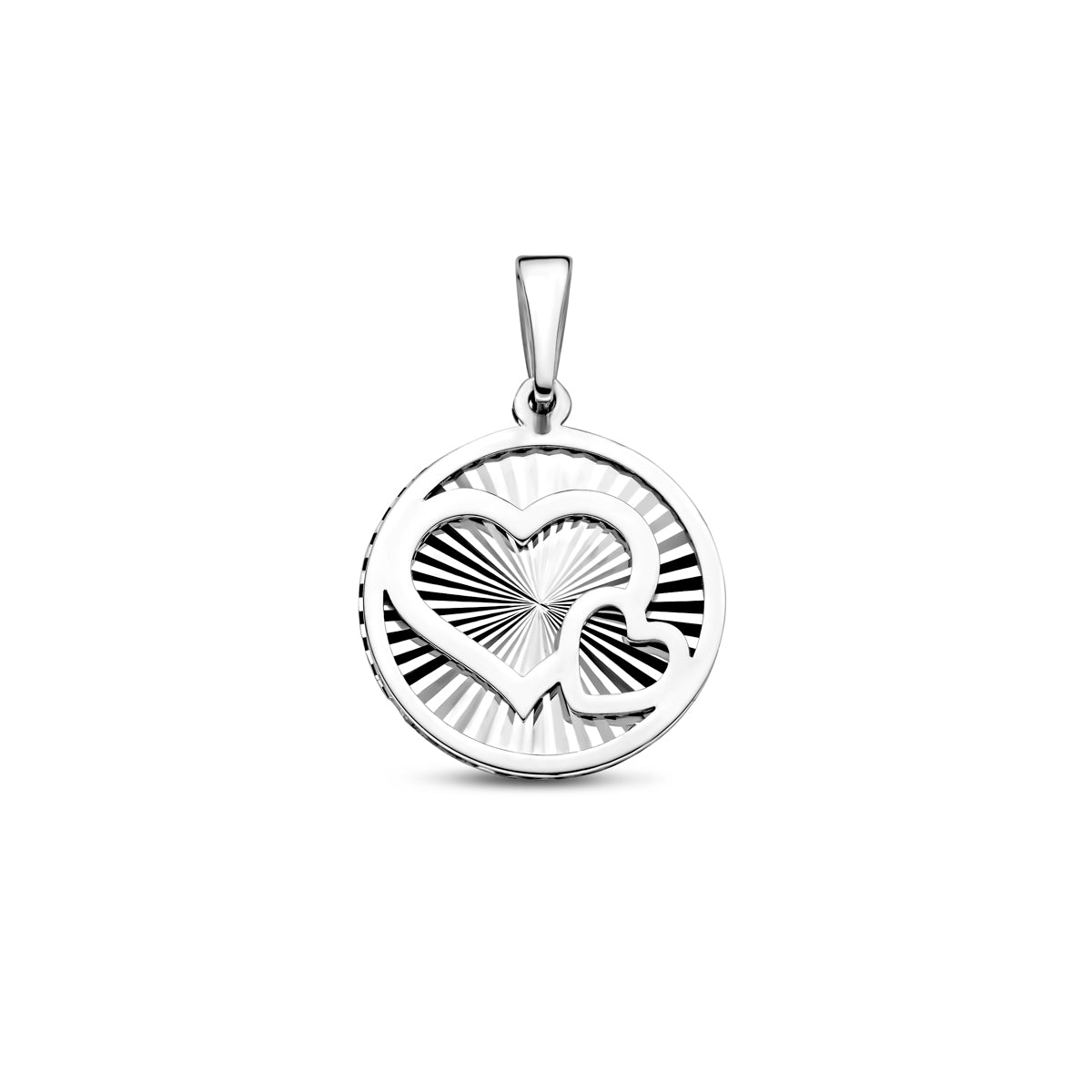 hanger hartjes gediamanteerd 12,5 mm zilver gerhodineerd