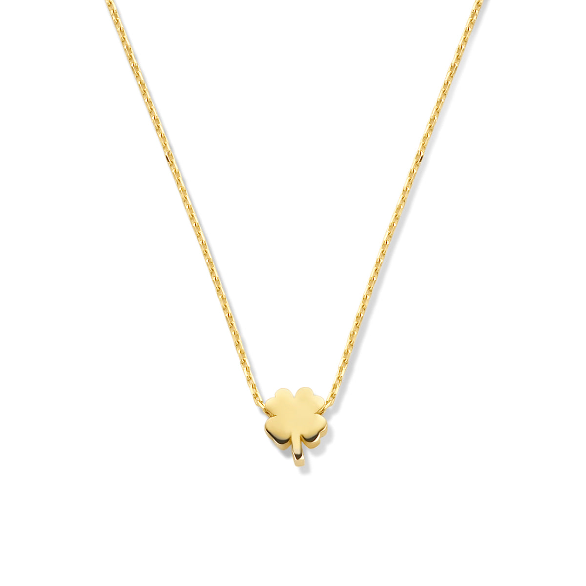 Kleeblatt-Halskette 0,7 mm 42 - 45 cm 14K Gelbgold