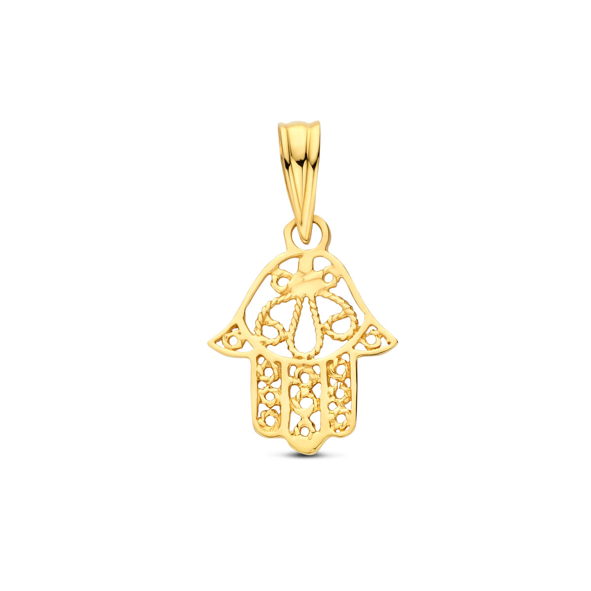 Anhänger Hand der Fatima 14K Gelbgold