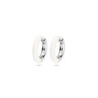 klapoorringen wit emaille 4 mm zilver gerhodineerd