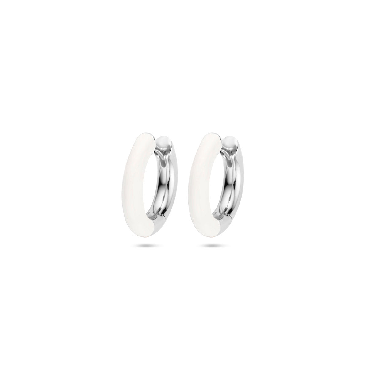 klapoorringen wit emaille 4 mm zilver gerhodineerd