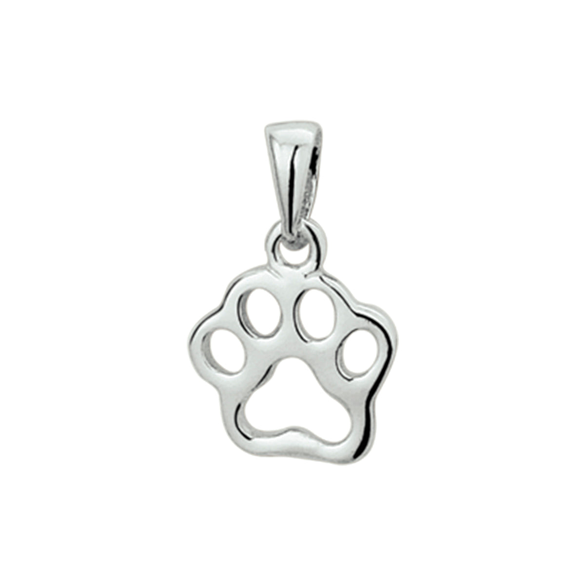 hanger hondenpoot zilver gerhodineerd