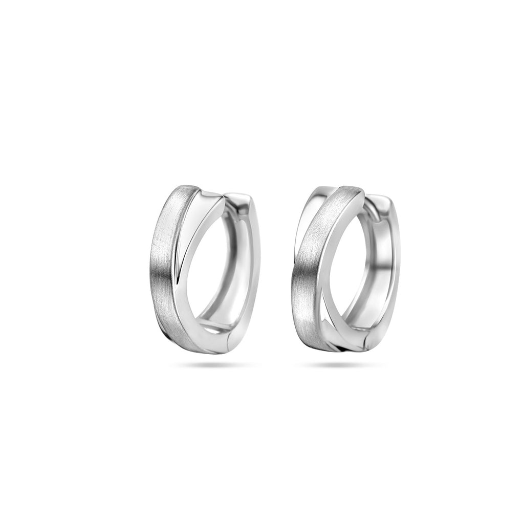 Klappcreolen poliert/matt 14 mm Sterlingsilber