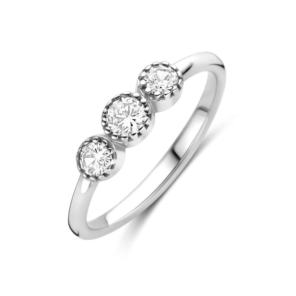 Ring Zirkonia Silber rhodiniert