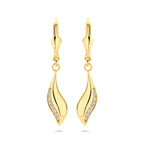 oorhangers zirkonia brisur haak 32 mm 14K geelgoud