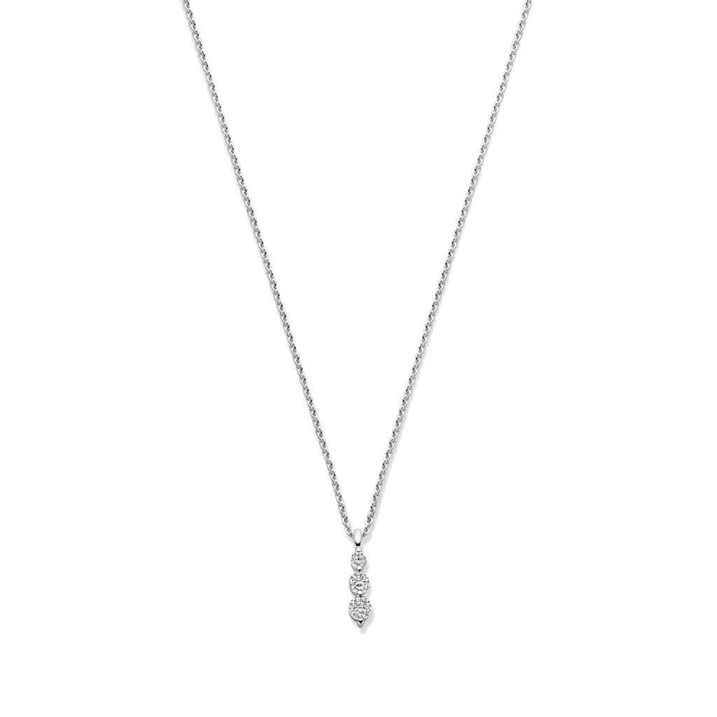 collier zirkonia 42 - 45 cm zilver gerhodineerd