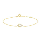 9k armband rondjes zirkonia 16,5 - 17,5 - 18,5 cm 9K geel - rond
