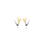 Ohrstecker 14K Bicolor-Gold gelb/weiß