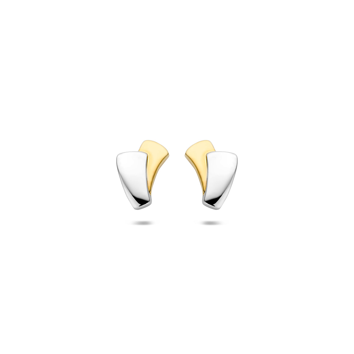 oorknoppen 14K bicolor goud geel/wit