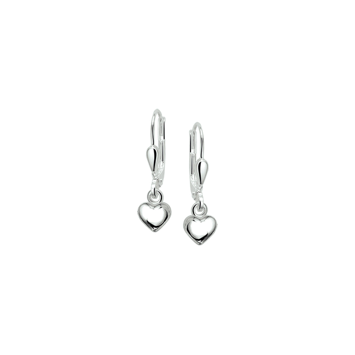 Ohrhänger Herz Brisurhaken 19 mm Silber rhodiniert