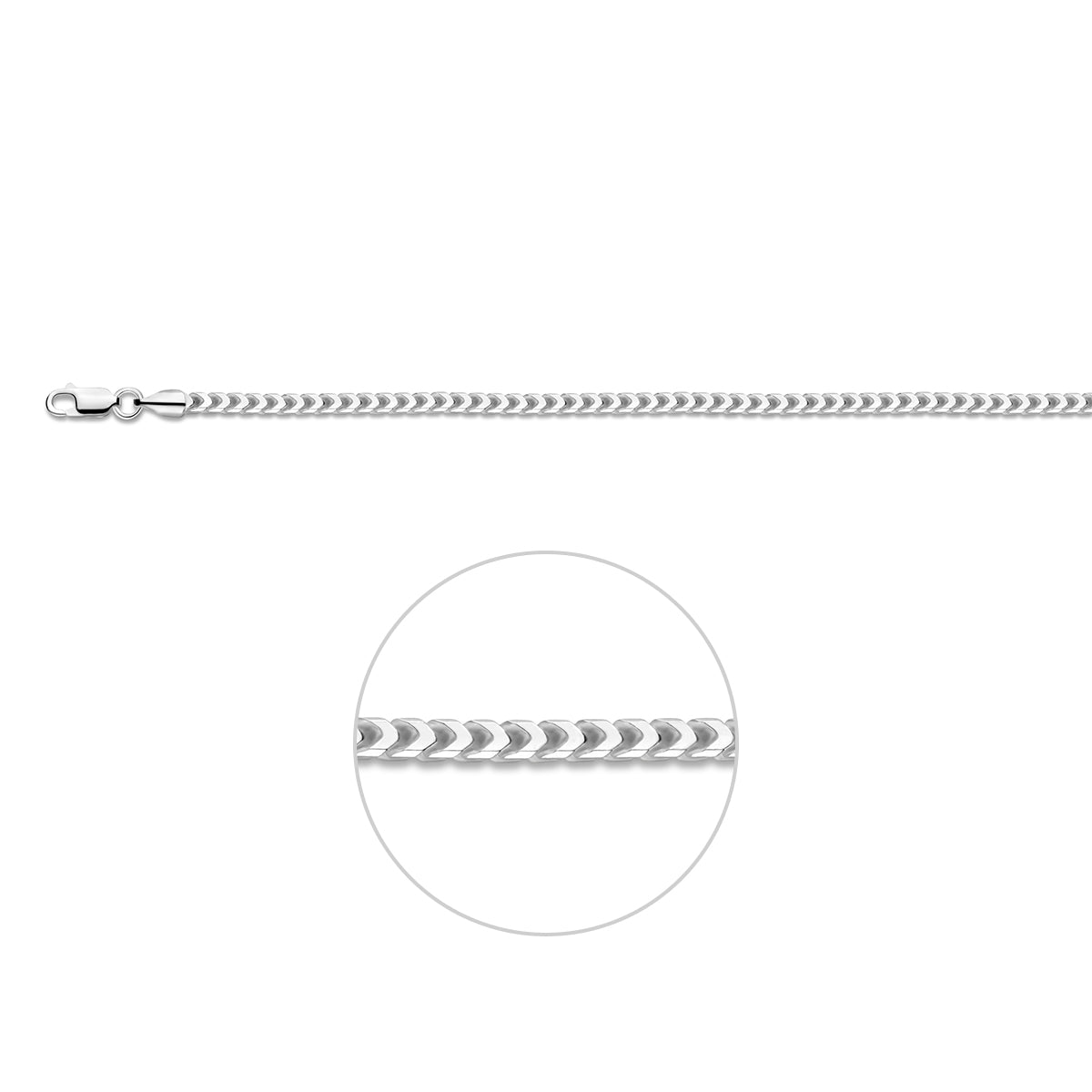 gourmette 3,0 mm silberweiß