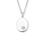 graveercollier ovaal zirkonia 41 + 4 cm zilver gerhodineerd
