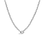 Halskette Marine 5 mm 42 cm Knebelverschluss Silber rhodiniert