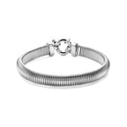 Armband Schlangenkette flach (rundlich) 8,0 mm 19 cm mit großem Federringverschluss Silber rhodiniert