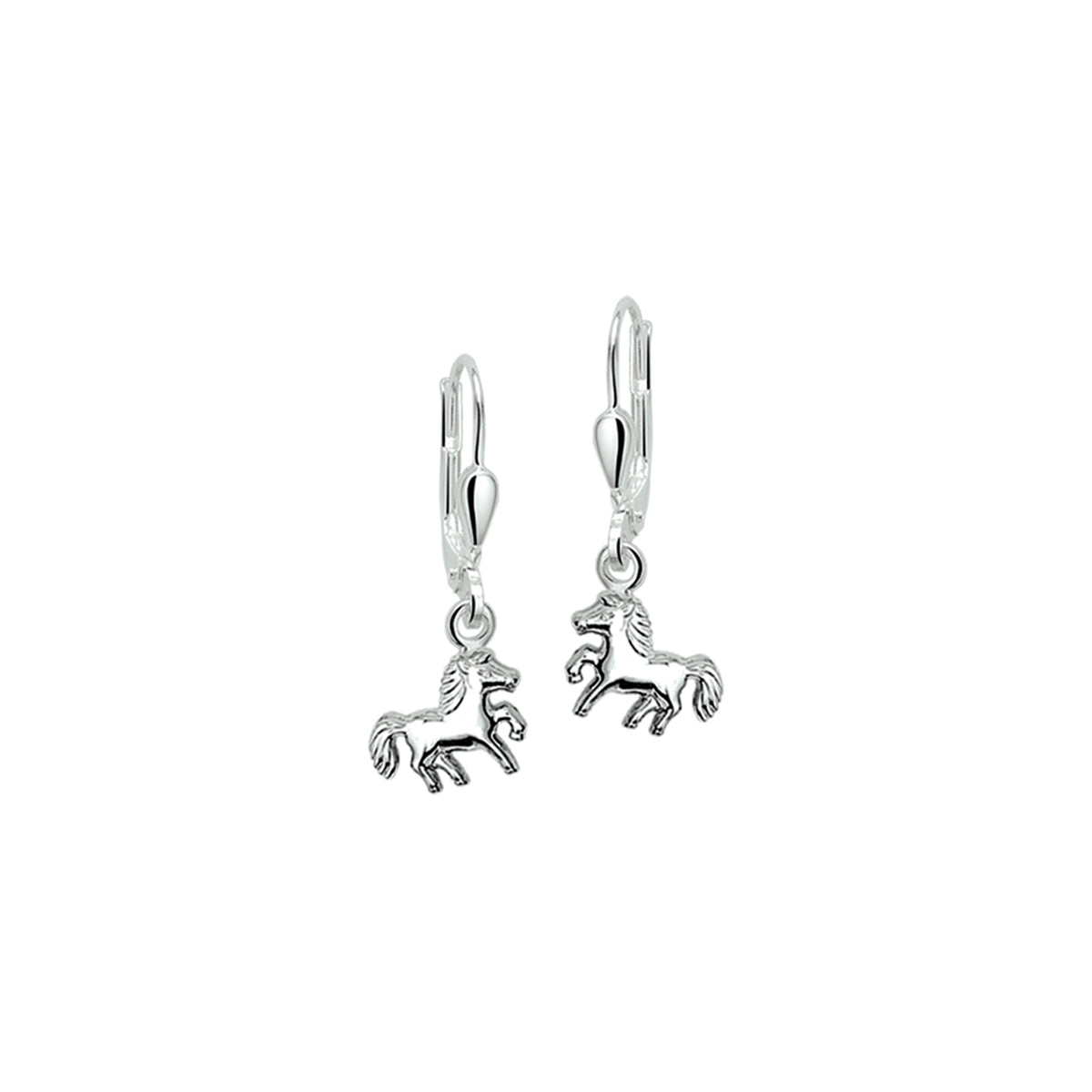 Ohrhänger Pferd Brisurhaken 24 mm rhodiniertes Silber