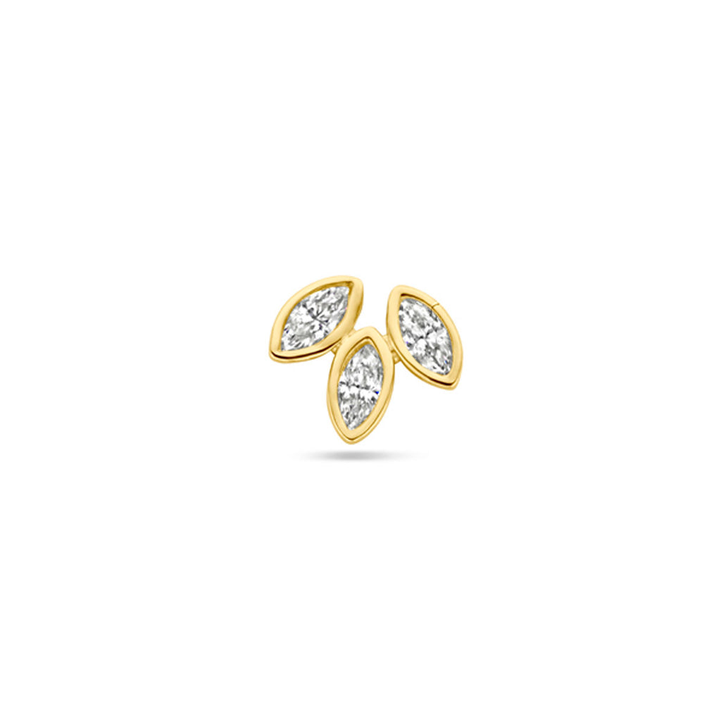 Flat Back Piercing Zirkonia 5,5 mm 14K Gelbgold