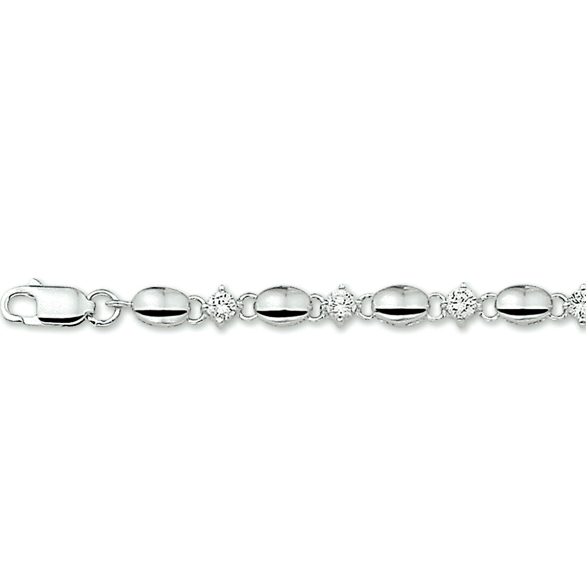 Armband Zirkonia 4,5 mm 18,5 cm Silber rhodiniert