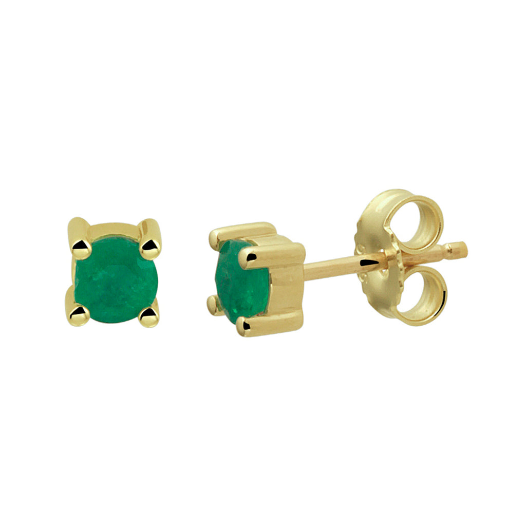 Smaragd-Ohrstecker aus 14-karätigem Gelbgold