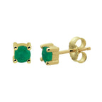 Smaragd-Ohrstecker aus 14-karätigem Gelbgold