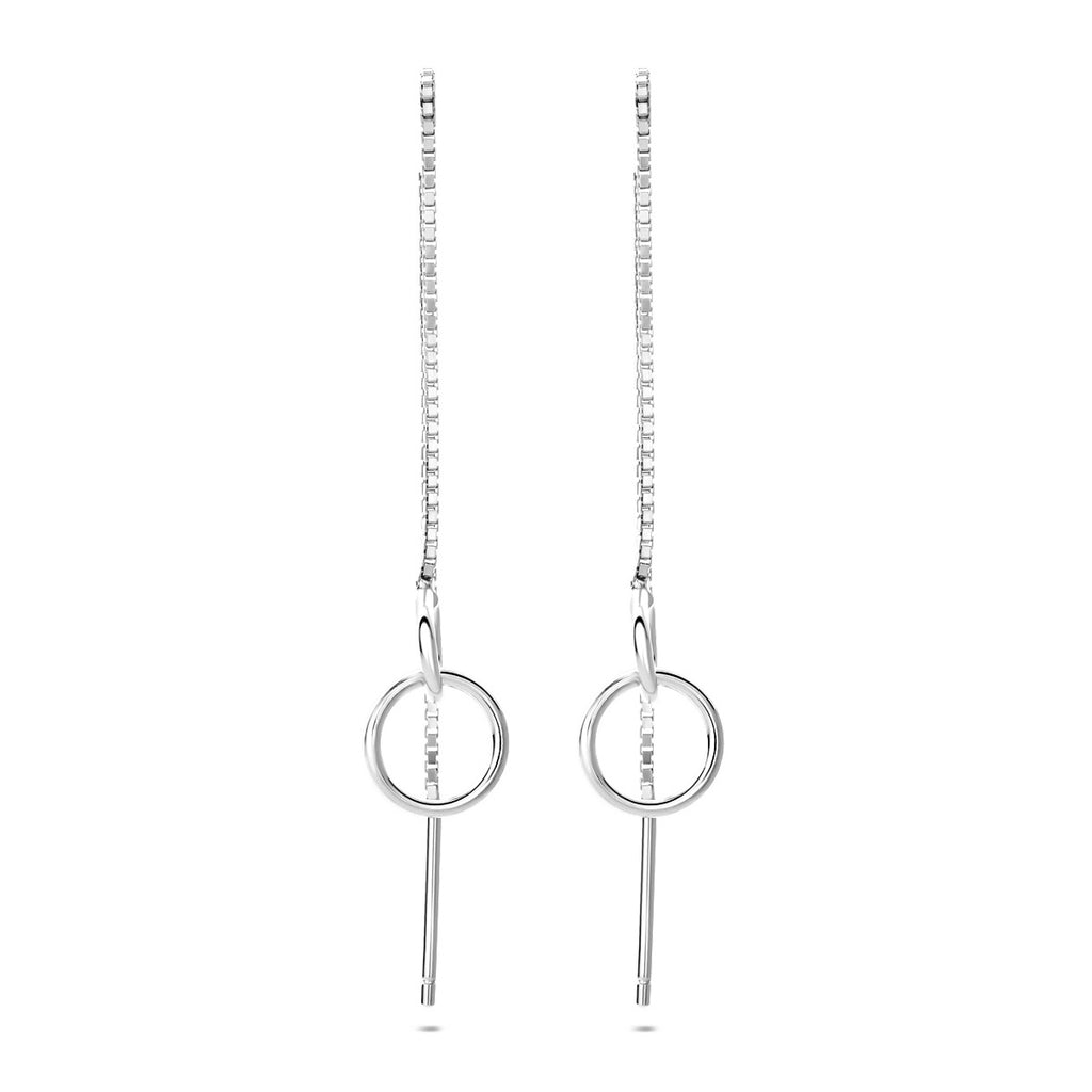 doortrekoorbellen ringetjes 95 mm zilver gerhodineerd - rondje,bolletje,ringetje,draad