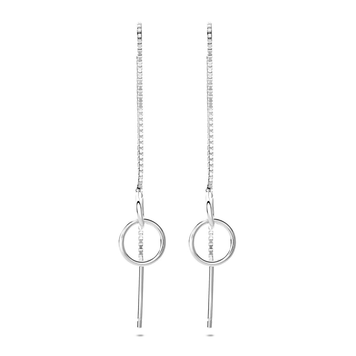 doortrekoorbellen ringetjes 95 mm zilver gerhodineerd - rondje,bolletje,ringetje,draad