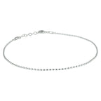 Fußkettchenperlen 1,5 mm 24 + 2 cm Silber rhodiniert