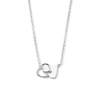 Halskette Herzen 40 + 4 cm Silber rhodiniert