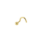 Curl-Nasenstecker mit Kugel aus 14-karätigem Gelbgold
