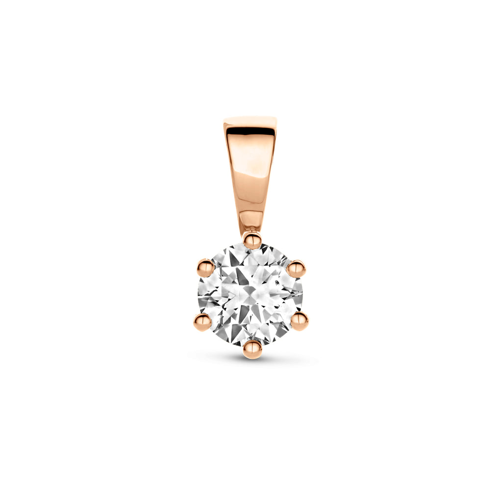 Anhänger Zirkonia 12 mm 14K Roségold