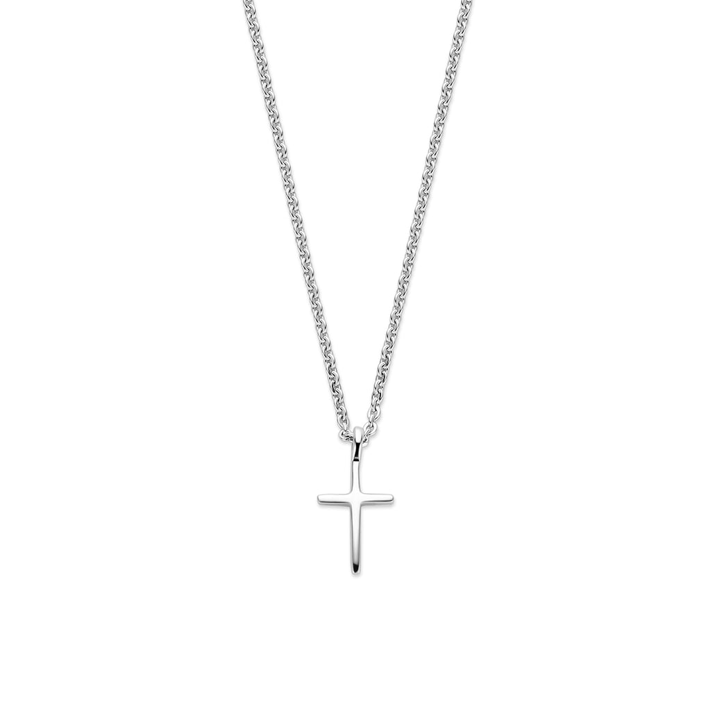 collier kruis 41 - 43 - 45 cm zilver gerhodineerd
