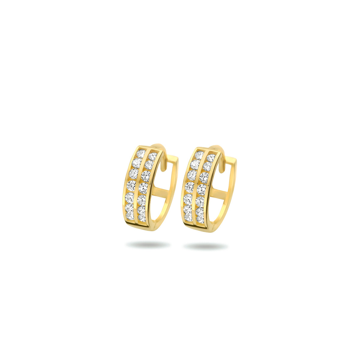 9k Klappcreolen Zirkonia 11,5 mm 9K Gelb