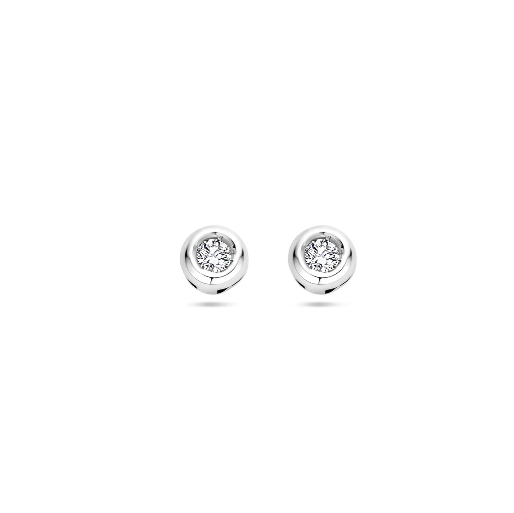 oorknoppen diamant 0.10 ct (2x 0.05ct) h si 14K witgoud
