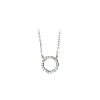 Zirkonia-Halskette 40 + 4 cm Silber rhodiniert