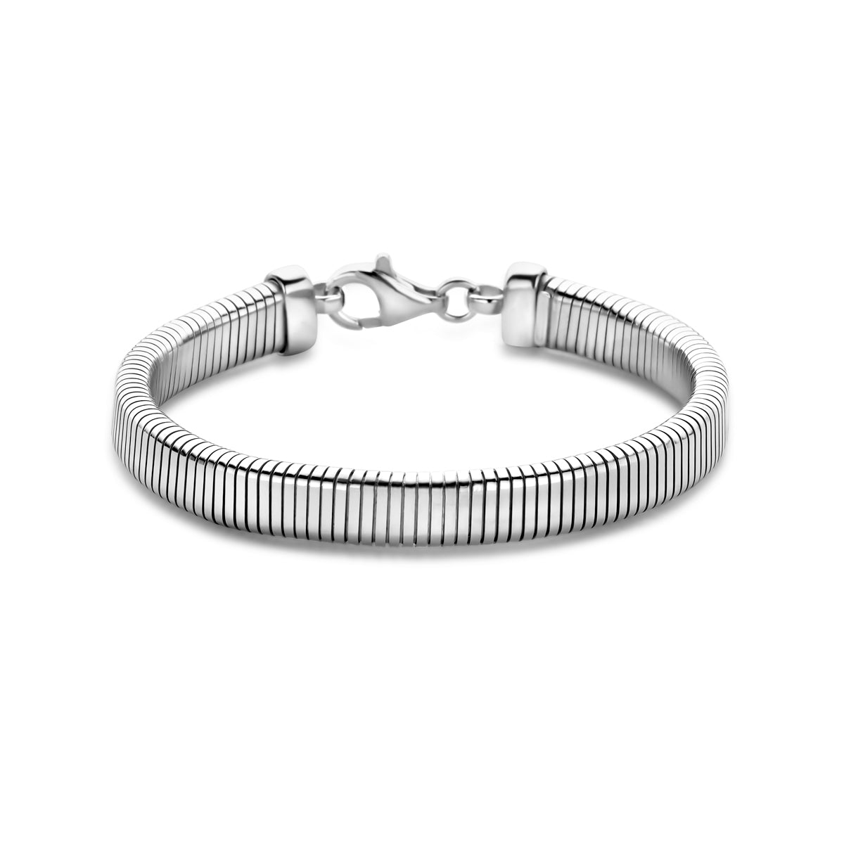 Armband Tubogas 7,6 mm 18 cm Silber rhodiniert