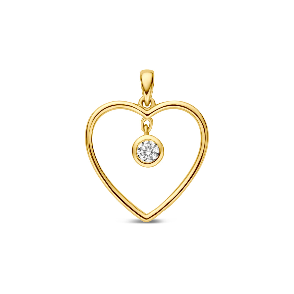 9k hanger hart zirkonia 13 mm 9K geel