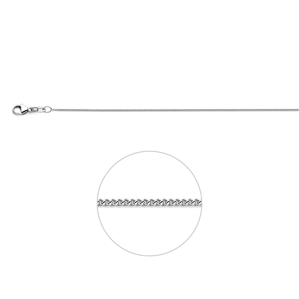 collier gourmette 1,1 mm 41 - 43 - 45 cm 18K witgoud