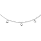 Halskette Herzen 36 + 4 cm Silber rhodiniert