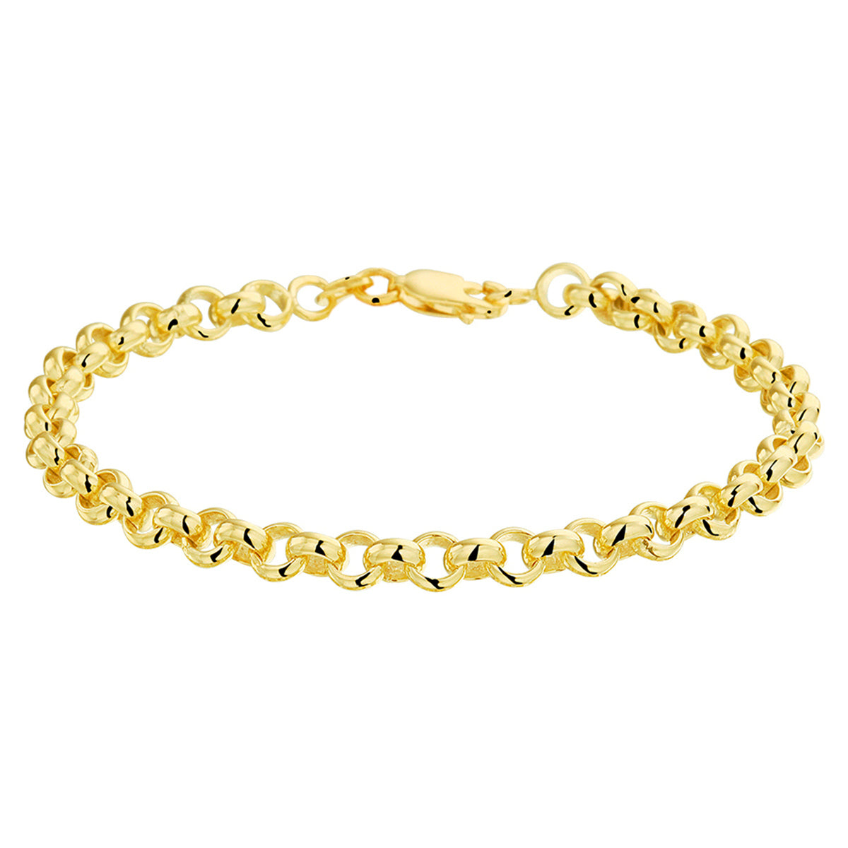 armband jasseron massief 5,0 mm silgold (geel met zilverkern)