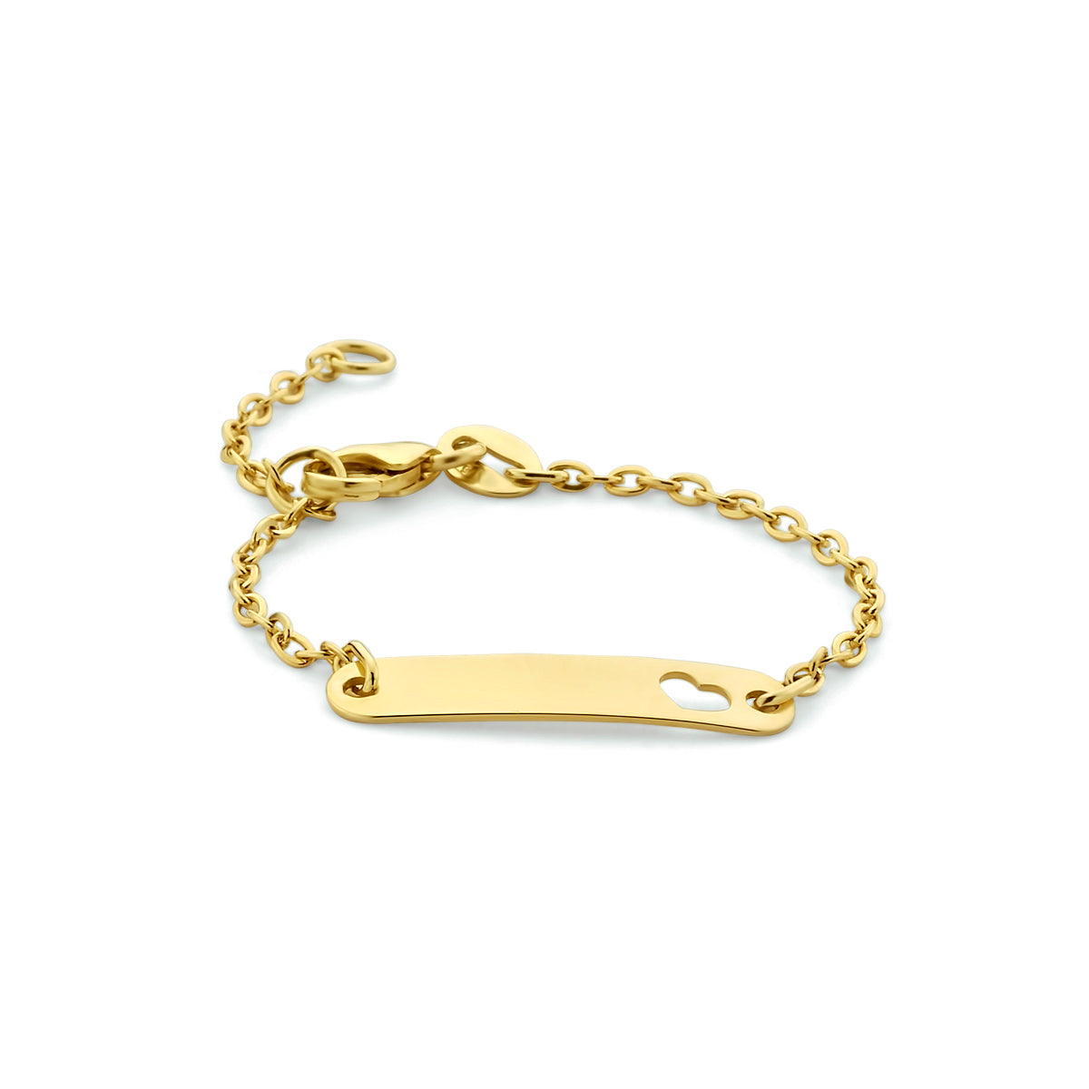 Gravurarmband Herzplättchen 4,0 mm 14K Gelbgold