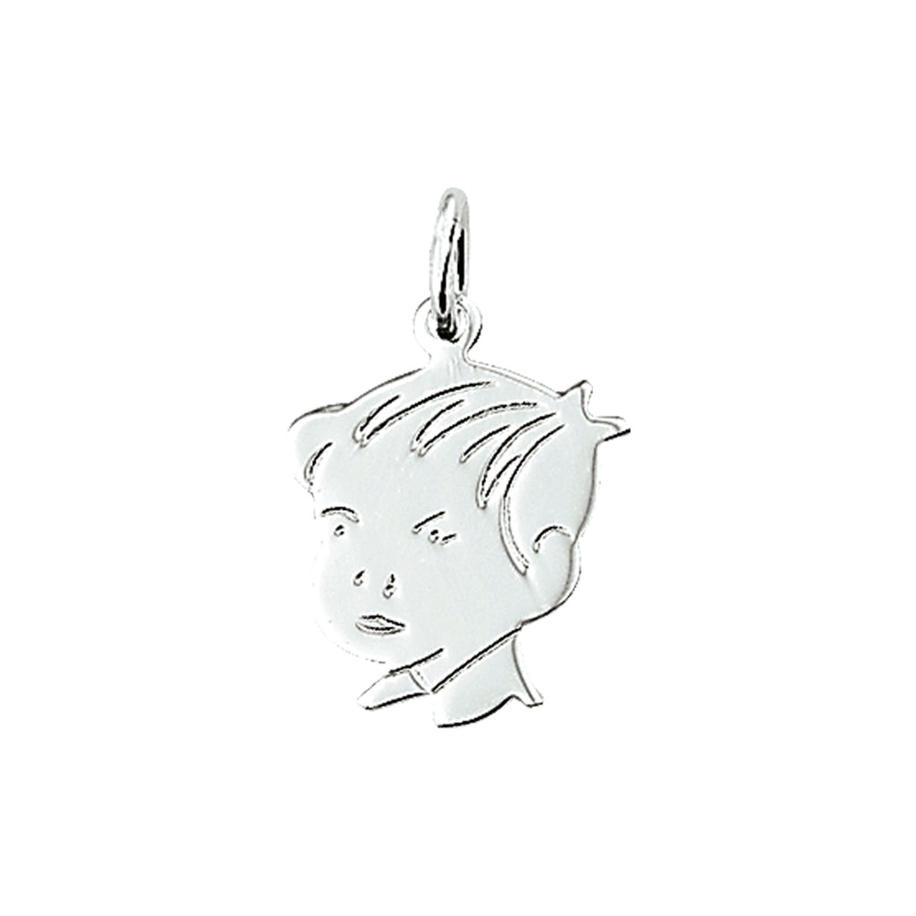 Anhänger Junge 16 mm Silber weiß