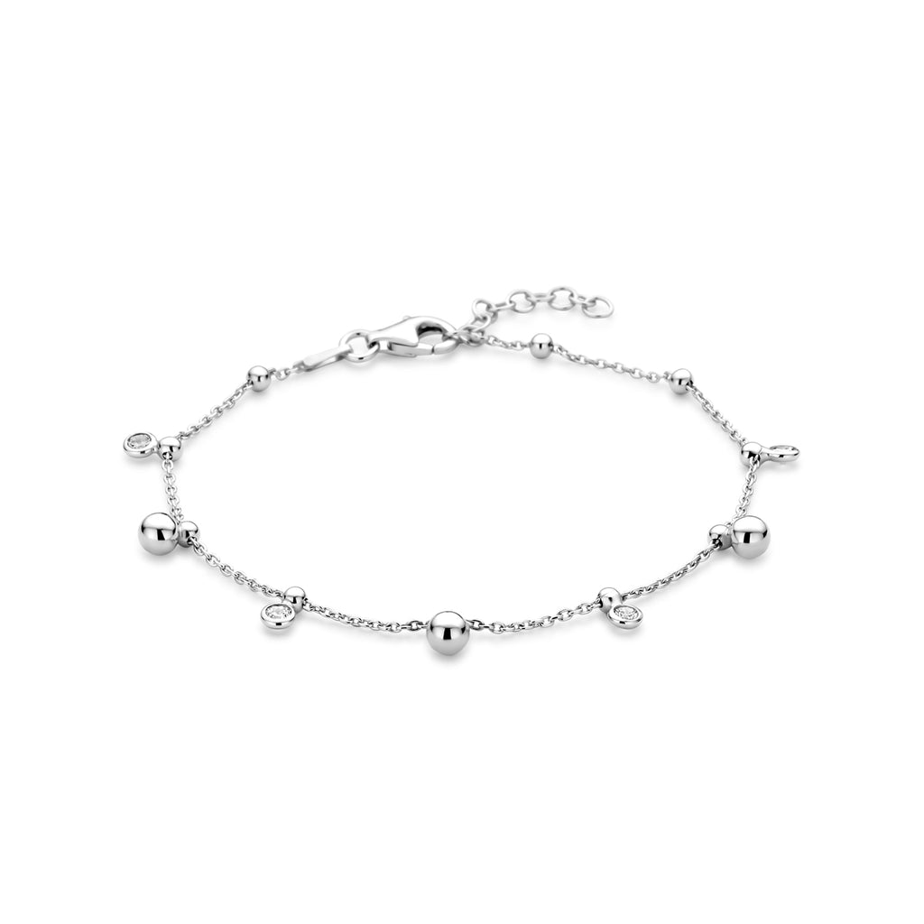 Armband Zirkonia 17 + 2 cm Silber rhodiniert