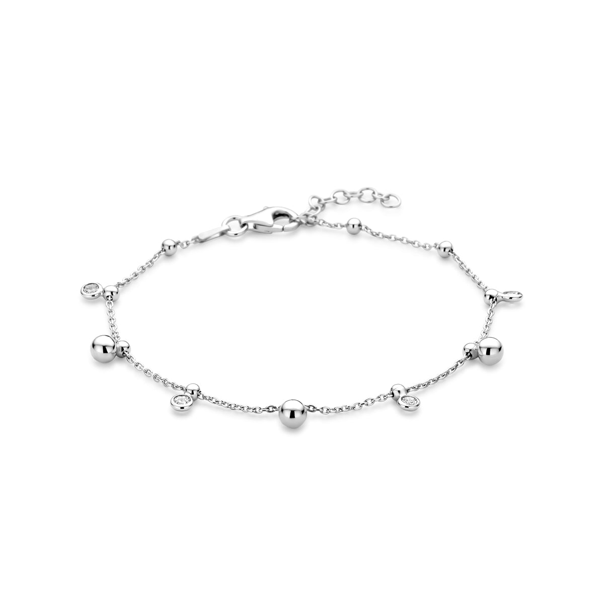 Armband Zirkonia 17 + 2 cm Silber rhodiniert