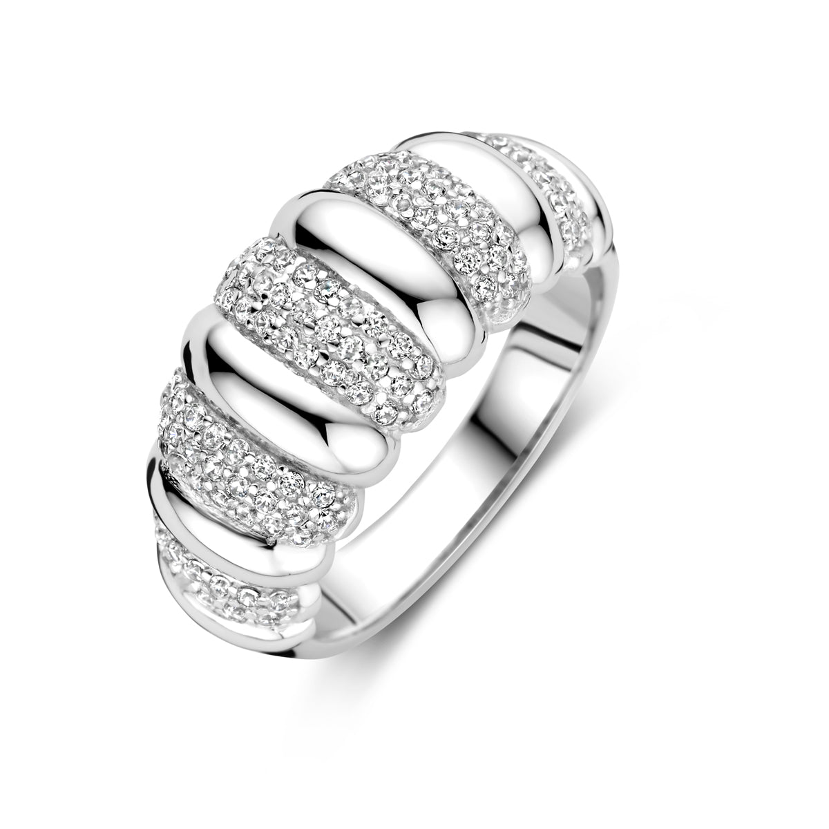 Ring Zirkonia Silber rhodiniert